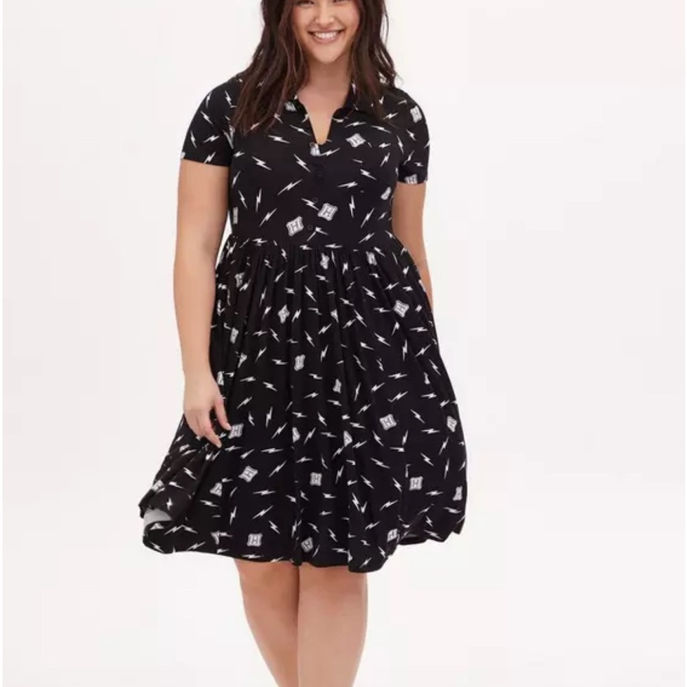 Torrid Harry Potter Hogwarts Black Jersey Dress plus 3x 22-24